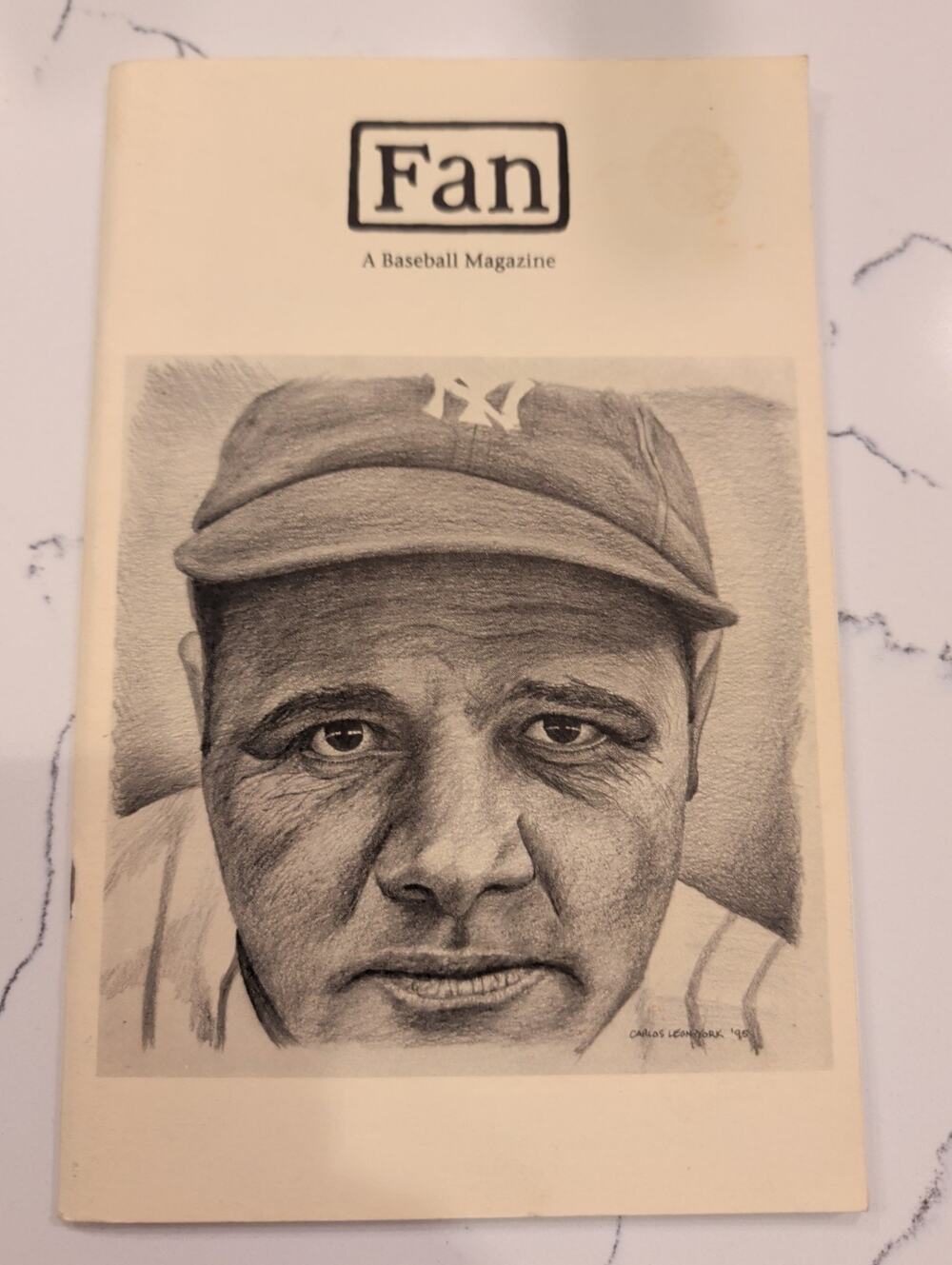 Vintage Fan A Baseball Magazine Babe Ruth Sketch Cover Art NY Yankees Vintage